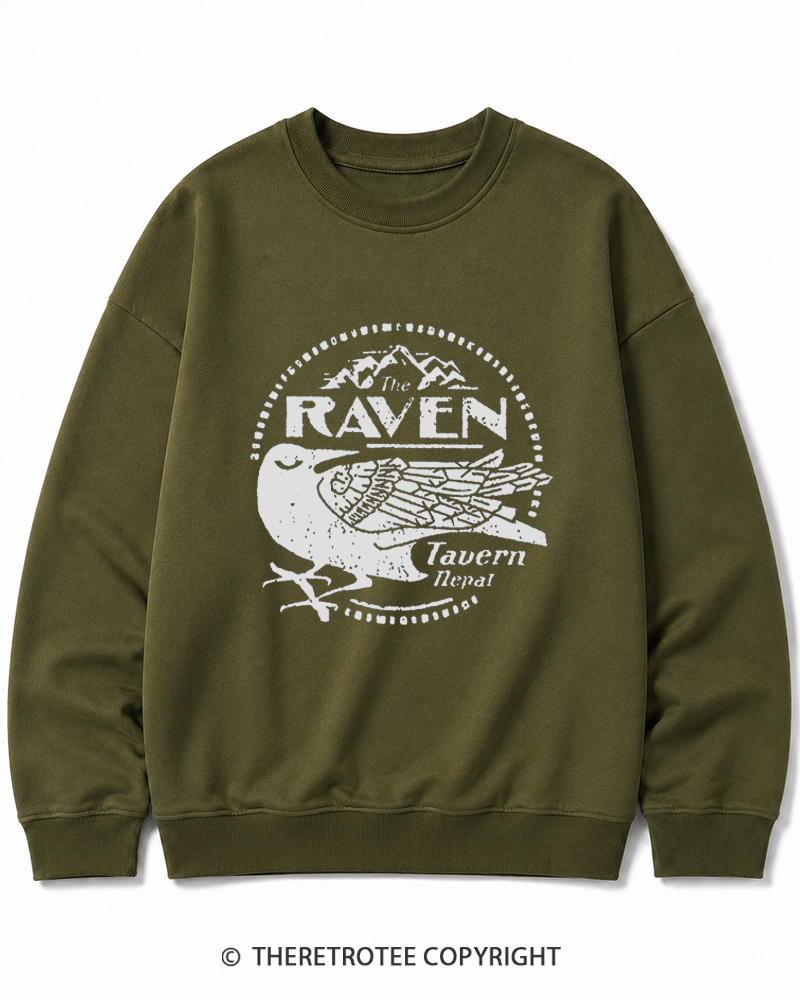 TheRetroTee Raven Tavern 1980s Cotton Sweatshirt