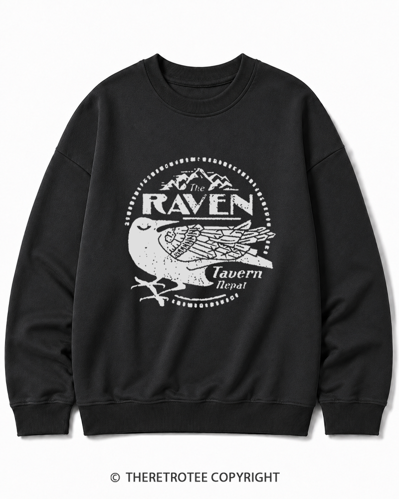 TheRetroTee Raven Tavern 1980s Cotton Sweatshirt