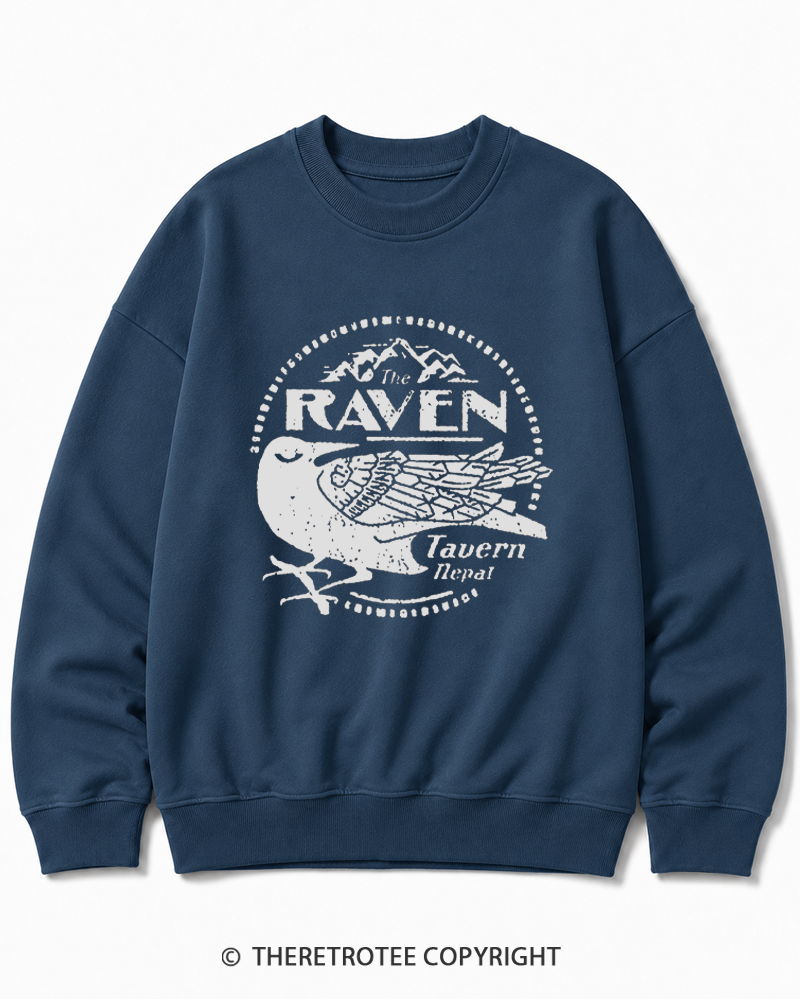 TheRetroTee Raven Tavern 1980s Cotton Sweatshirt