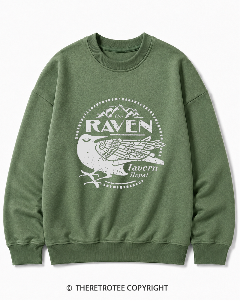 TheRetroTee Raven Tavern 1980s Cotton Sweatshirt