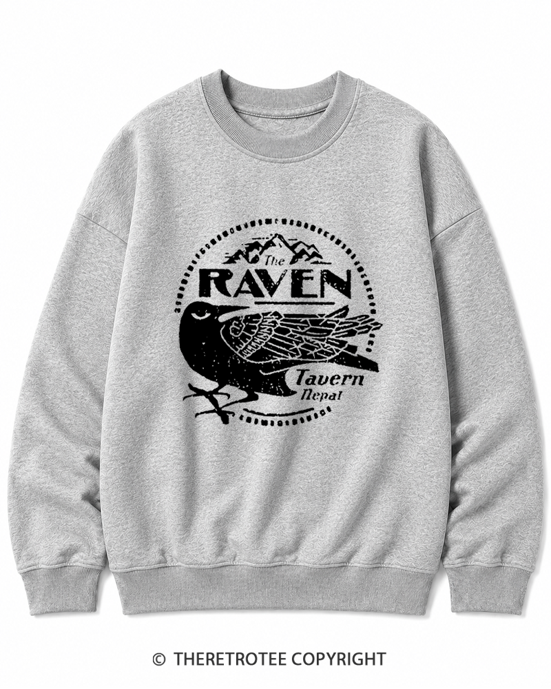 TheRetroTee Raven Tavern 1980s Cotton Sweatshirt