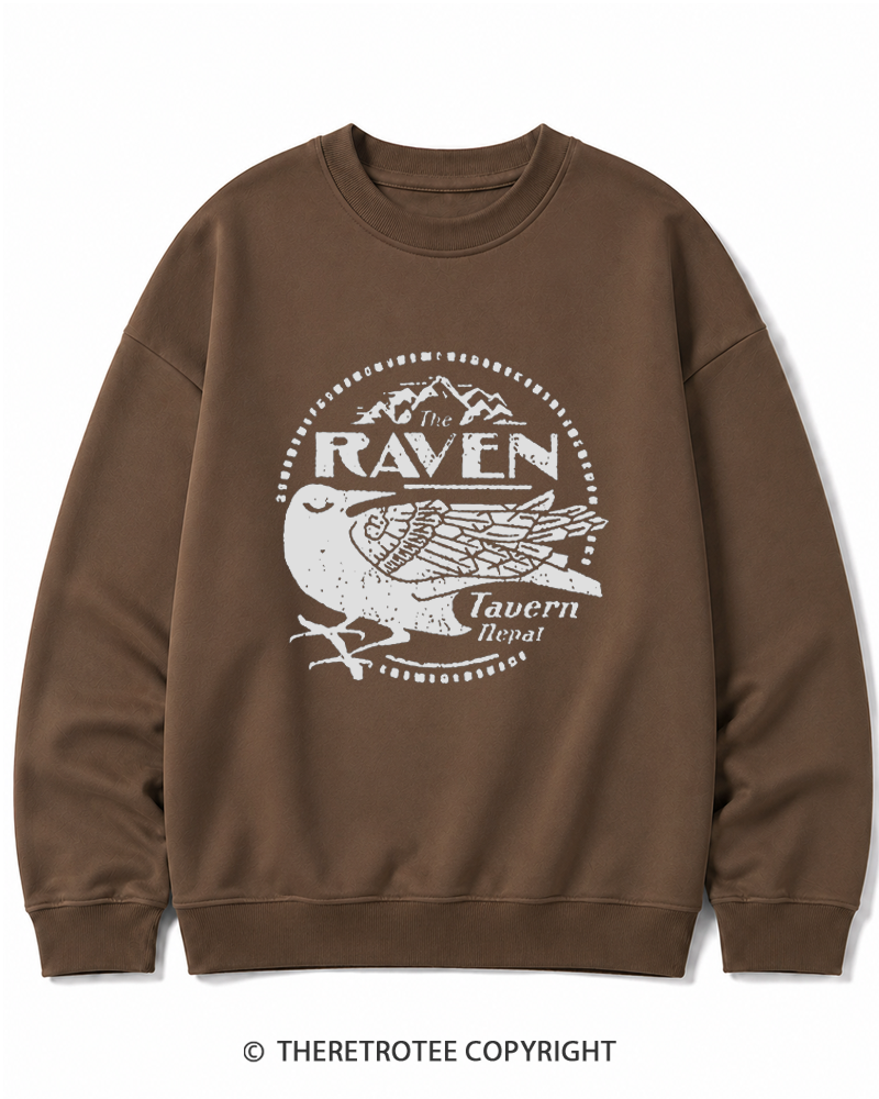 TheRetroTee Raven Tavern 1980s Cotton Sweatshirt
