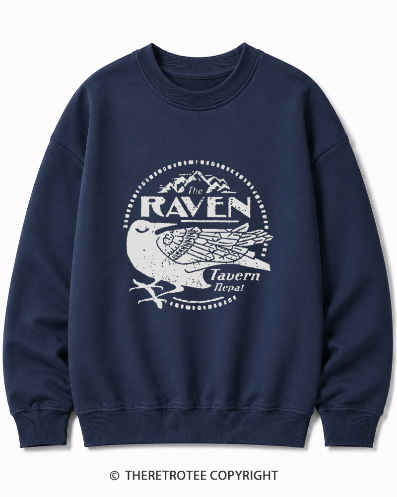 TheRetroTee Raven Tavern 1980s Cotton Sweatshirt
