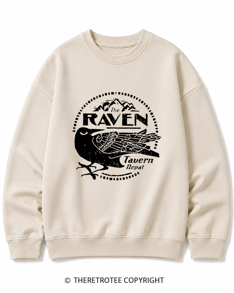 TheRetroTee Raven Tavern 1980s Cotton Sweatshirt