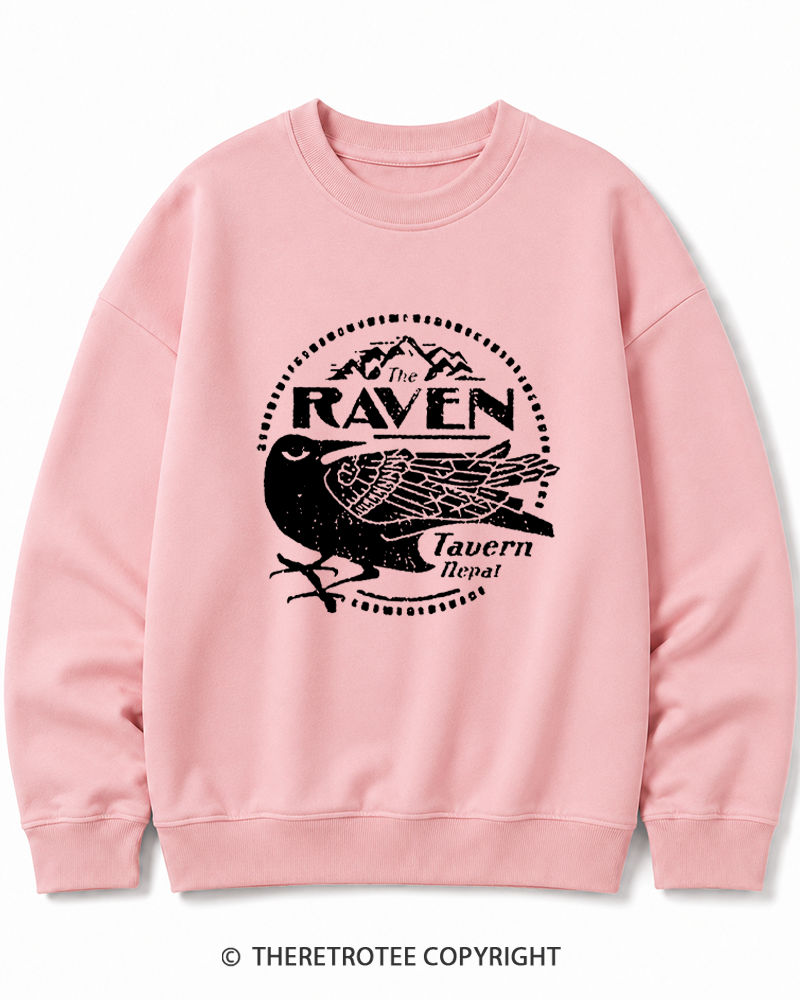 TheRetroTee Raven Tavern 1980s Cotton Sweatshirt