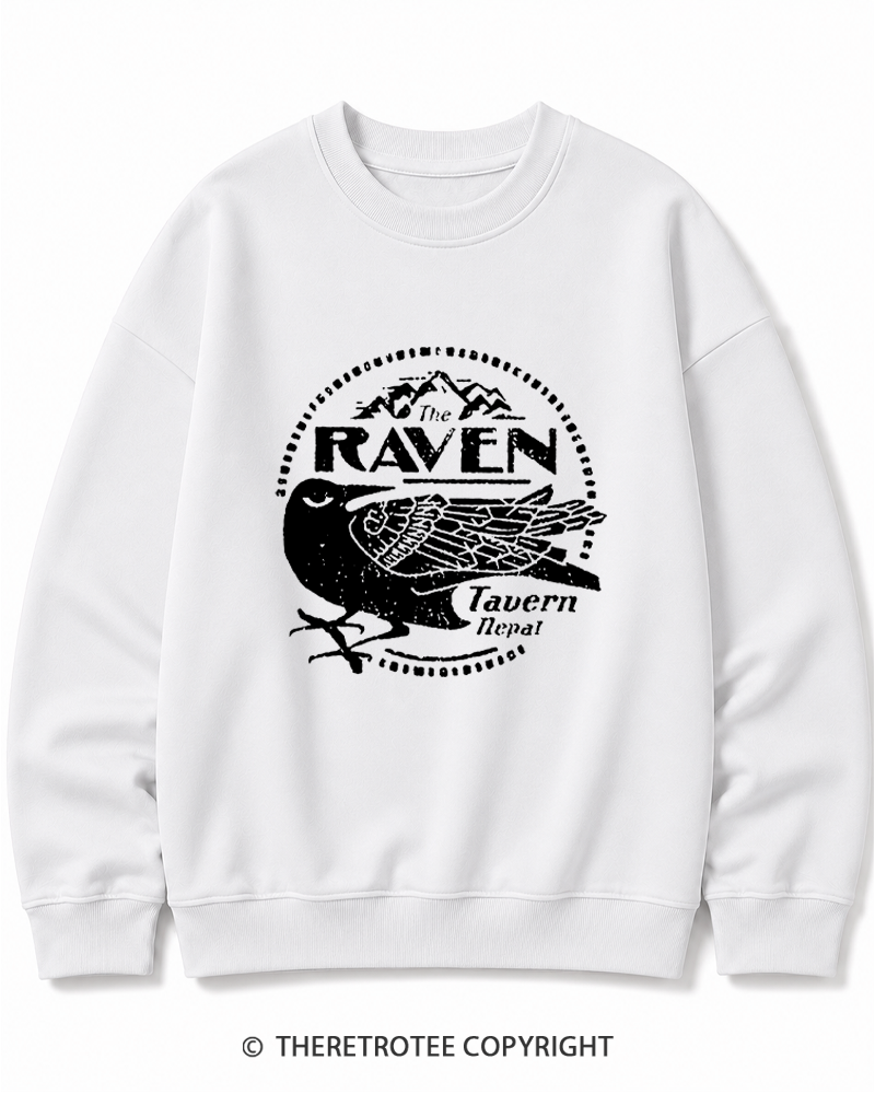 TheRetroTee Raven Tavern 1980s Cotton Sweatshirt