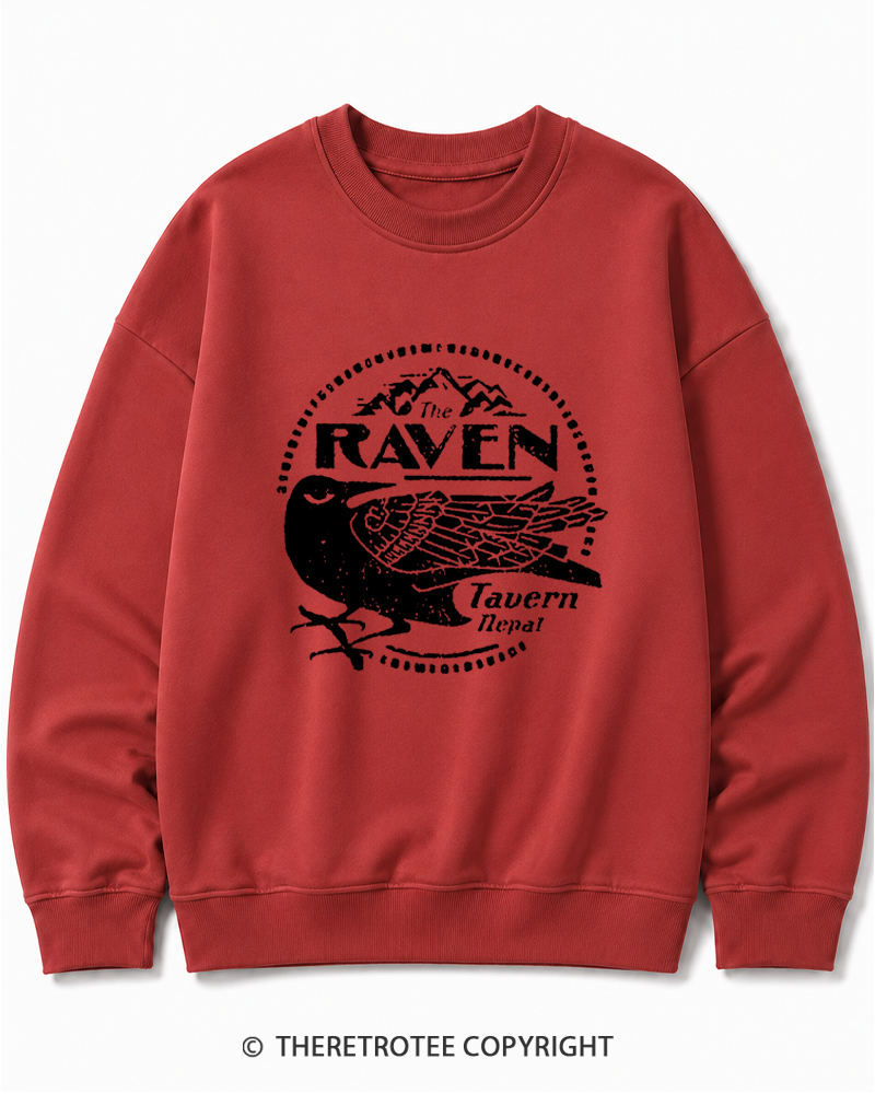 TheRetroTee Raven Tavern 1980s Cotton Sweatshirt