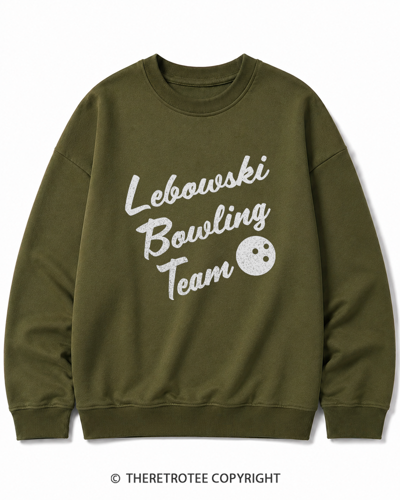 TheRetroTee Lebowski Bowling Team 1990s Cotton Sweatshirt