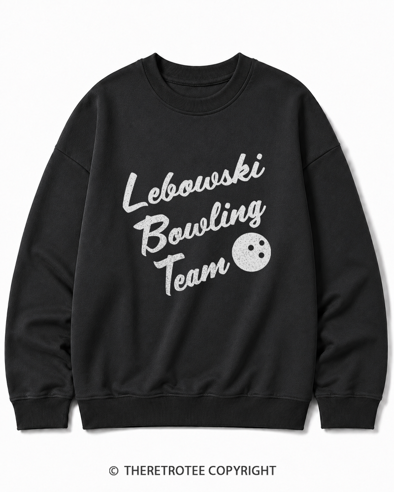 TheRetroTee Lebowski Bowling Team 1990s Cotton Sweatshirt