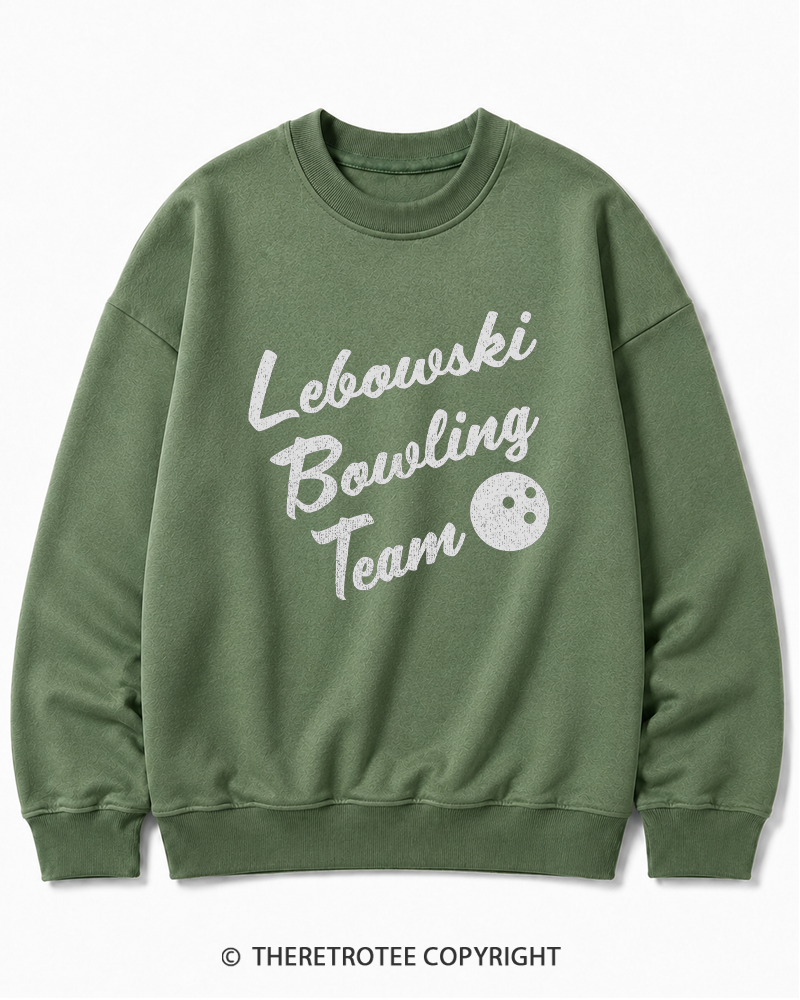 TheRetroTee Lebowski Bowling Team 1990s Cotton Sweatshirt