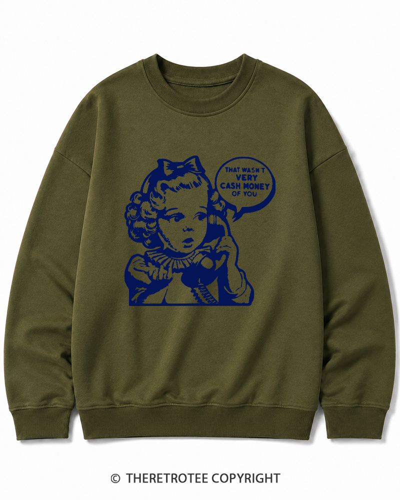 TheRetroTee Cash Money 1950s Cotton Sweatshirt