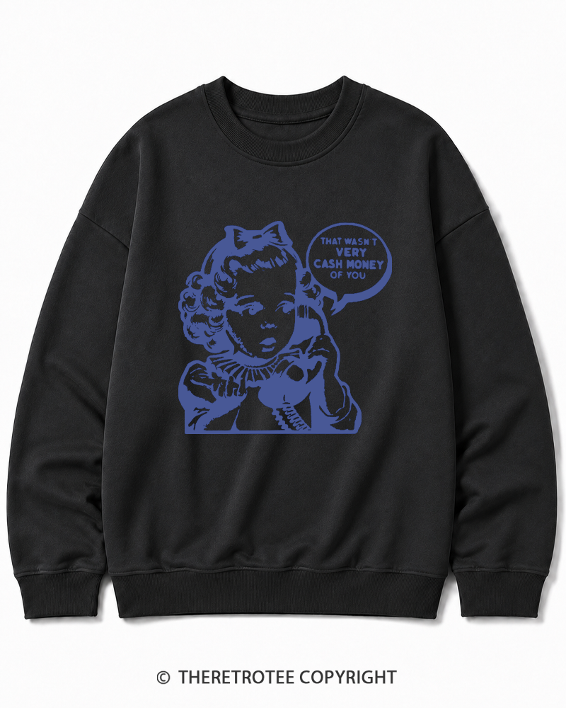 TheRetroTee Cash Money 1950s Cotton Sweatshirt