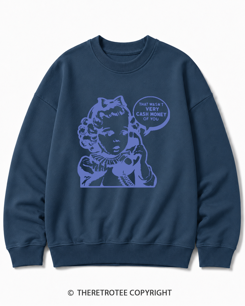 TheRetroTee Cash Money 1950s Cotton Sweatshirt