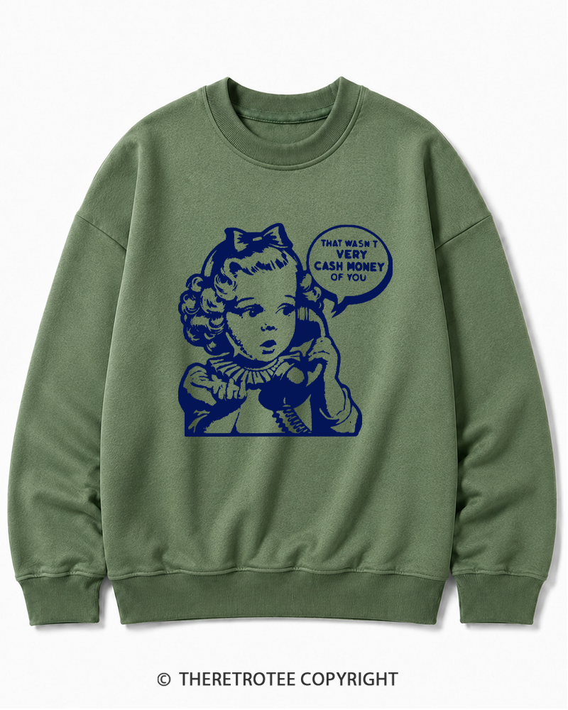 TheRetroTee Cash Money 1950s Cotton Sweatshirt