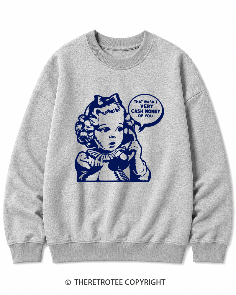 TheRetroTee Cash Money 1950s Cotton Sweatshirt
