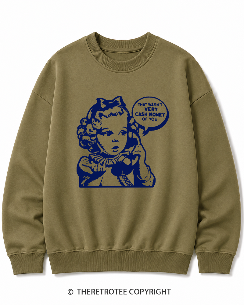TheRetroTee Cash Money 1950s Cotton Sweatshirt