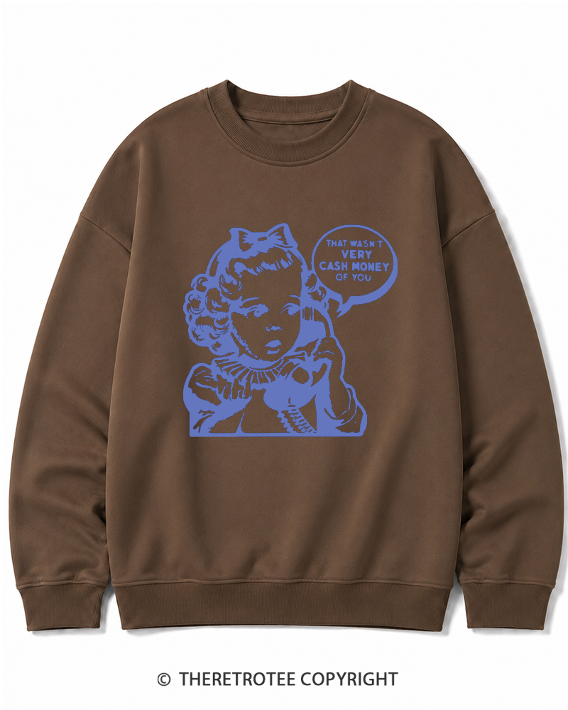 TheRetroTee Cash Money 1950s Cotton Sweatshirt