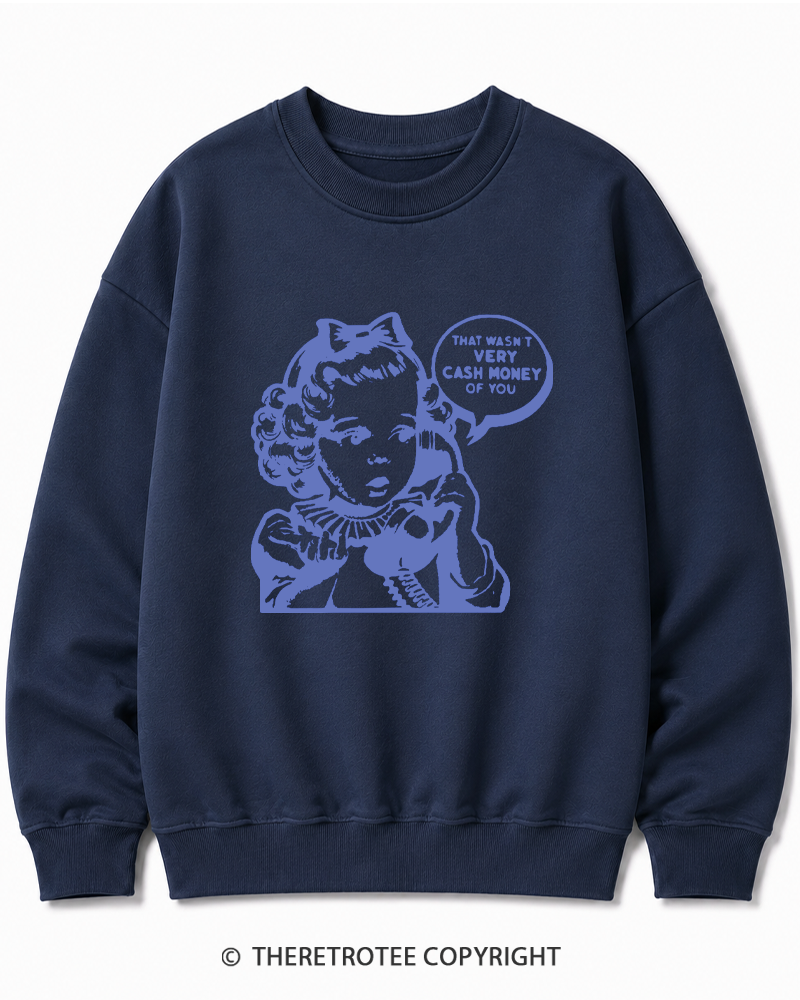 TheRetroTee Cash Money 1950s Cotton Sweatshirt