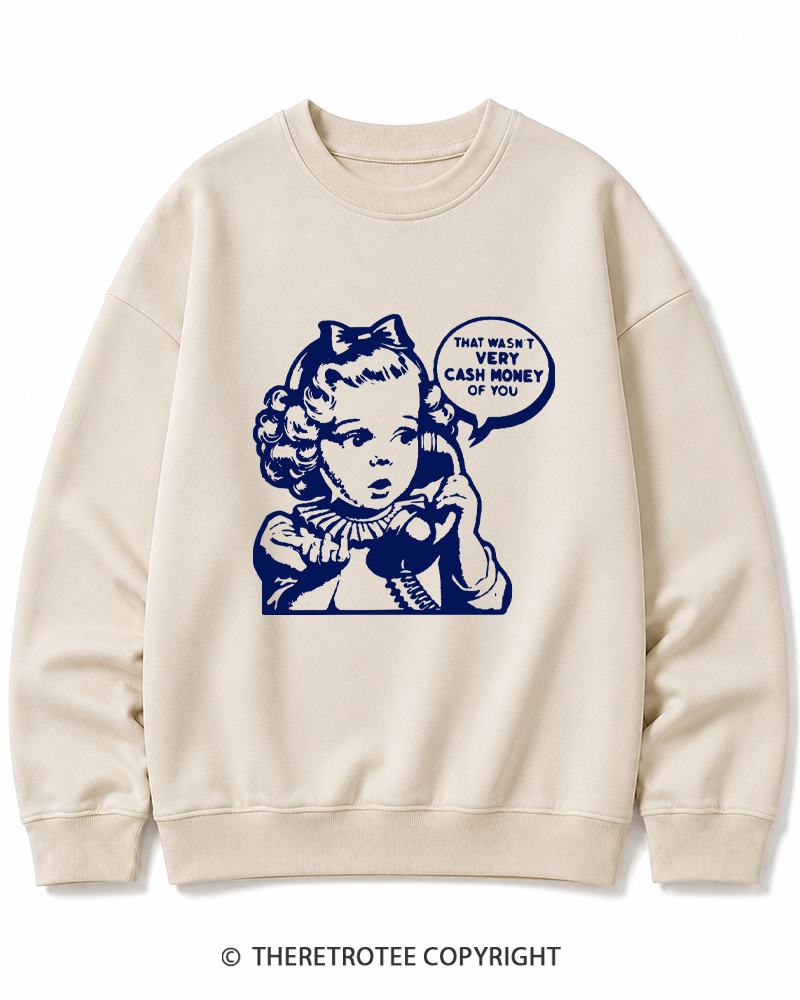 TheRetroTee Cash Money 1950s Cotton Sweatshirt