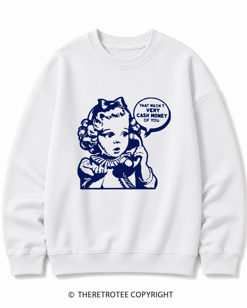 TheRetroTee Cash Money 1950s Cotton Sweatshirt