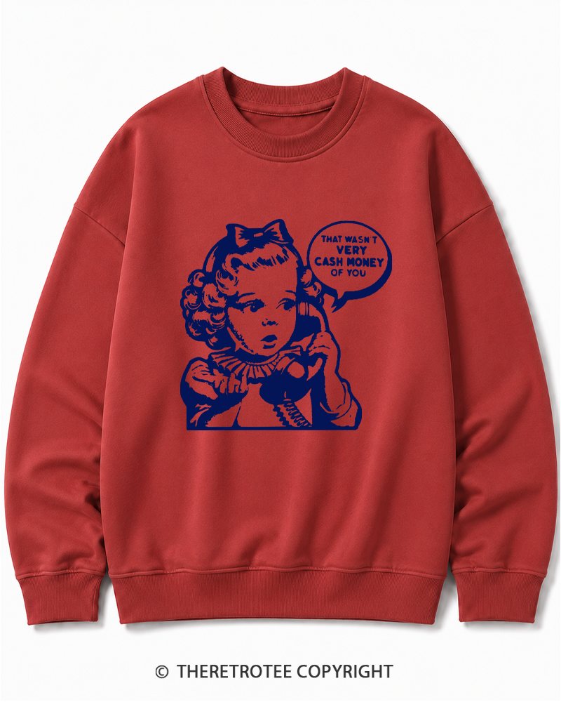 TheRetroTee Cash Money 1950s Cotton Sweatshirt
