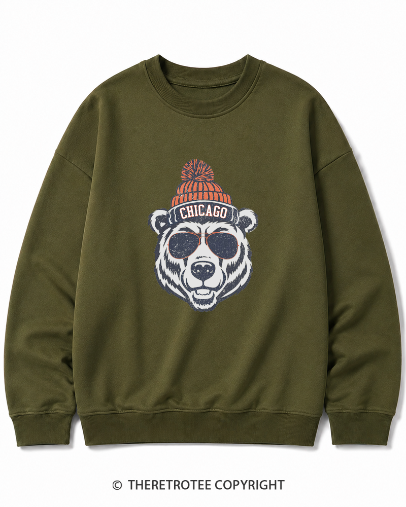 TheRetroTee Trendy Chicago Football Fan Cotton Sweatshirt
