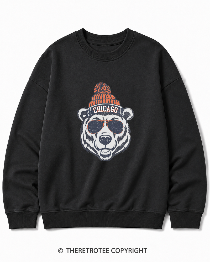 TheRetroTee Trendy Chicago Football Fan Cotton Sweatshirt
