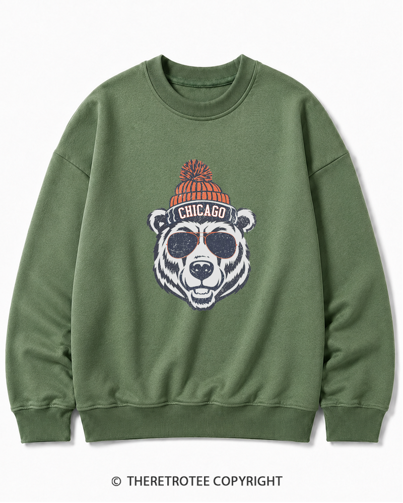 TheRetroTee Trendy Chicago Football Fan Cotton Sweatshirt