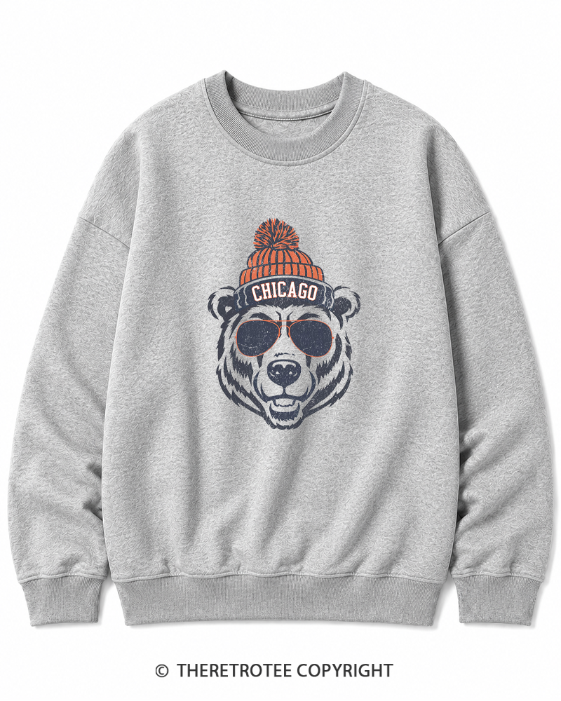 TheRetroTee Trendy Chicago Football Fan Cotton Sweatshirt