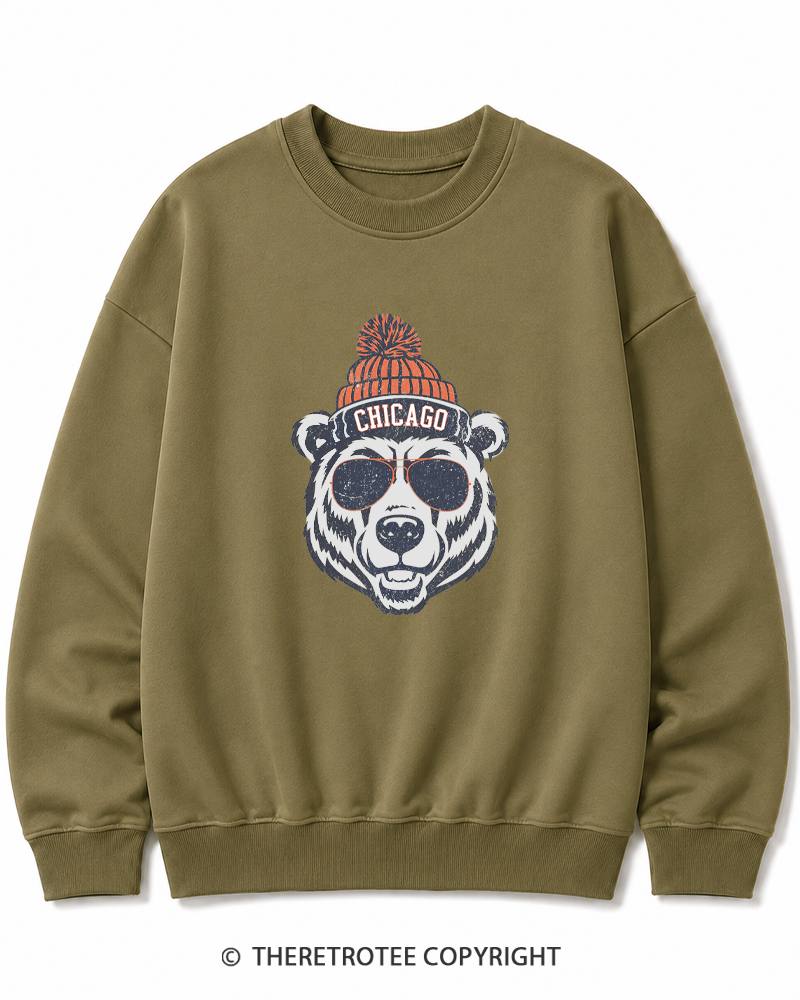 TheRetroTee Trendy Chicago Football Fan Cotton Sweatshirt