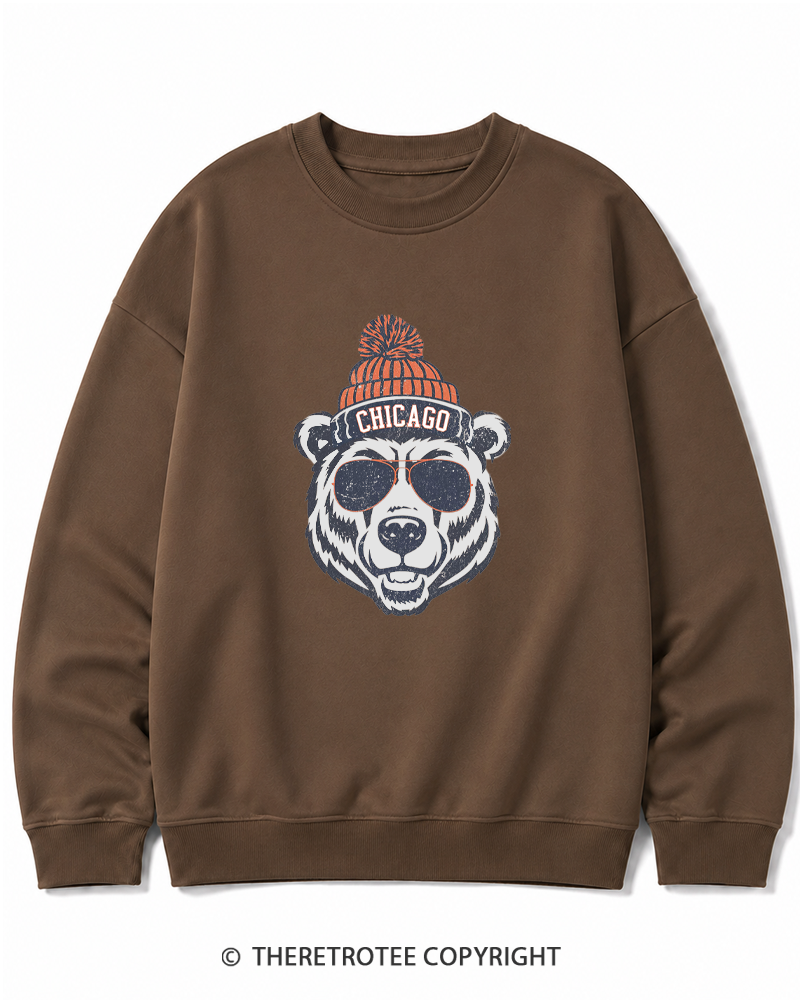 TheRetroTee Trendy Chicago Football Fan Cotton Sweatshirt