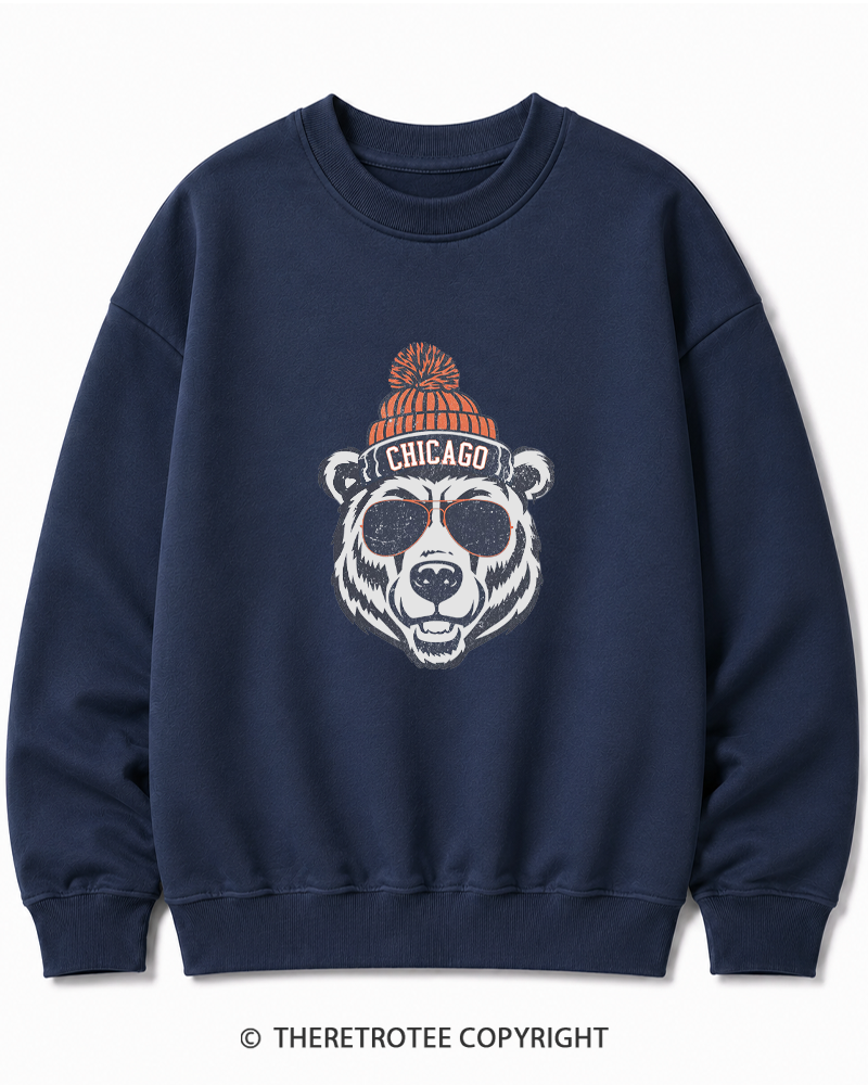 TheRetroTee Trendy Chicago Football Fan Cotton Sweatshirt