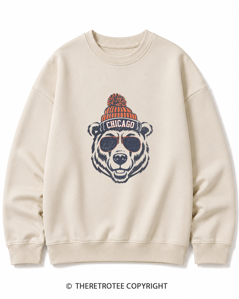 TheRetroTee Trendy Chicago Football Fan Cotton Sweatshirt