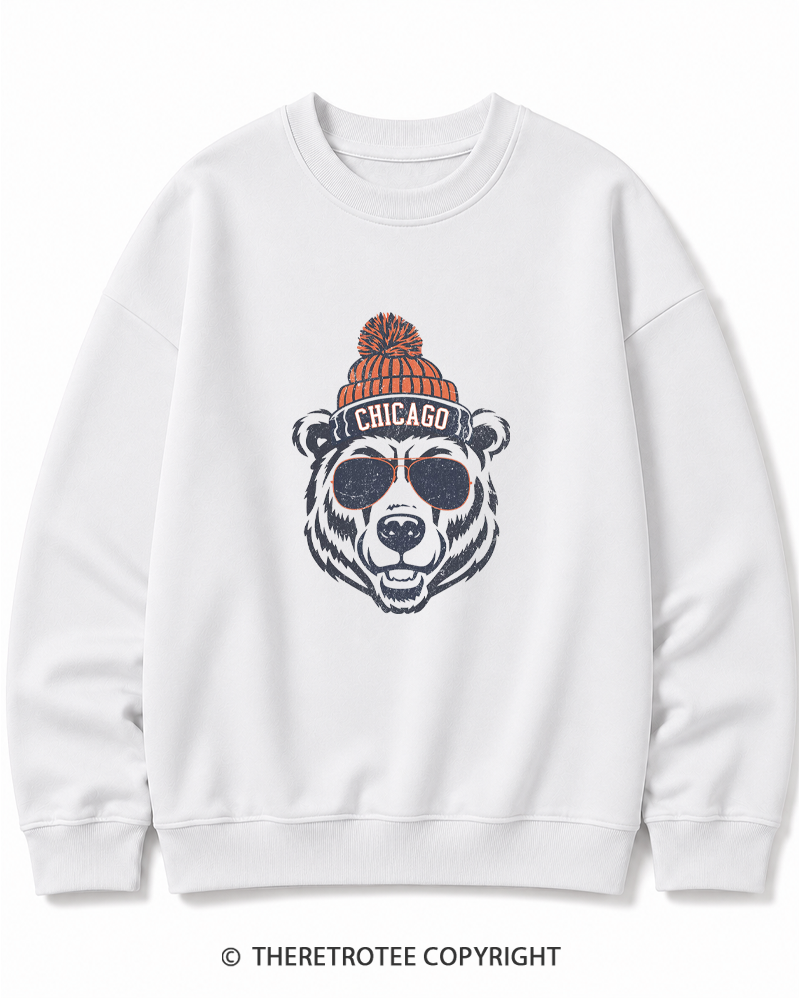 TheRetroTee Trendy Chicago Football Fan Cotton Sweatshirt