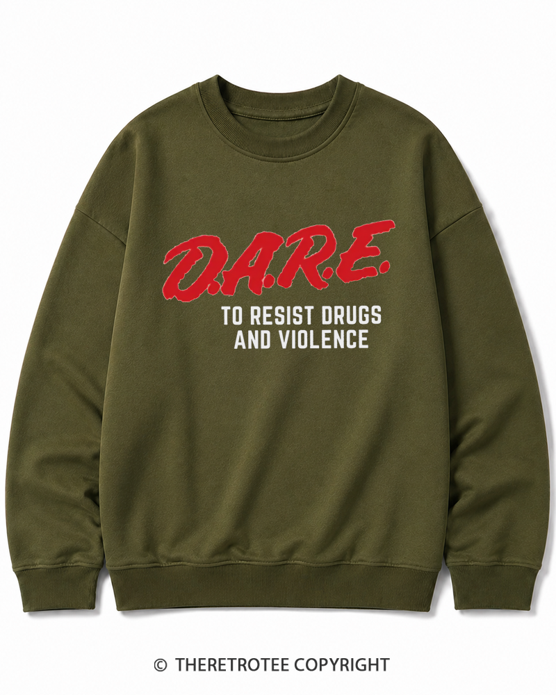 TheRetroTee Drug Abuse Resistance Education 1980s Cotton Sweatshirt