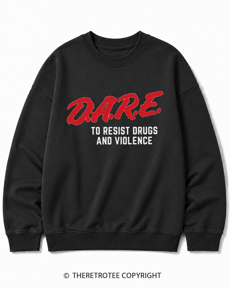 TheRetroTee Drug Abuse Resistance Education 1980s Cotton Sweatshirt