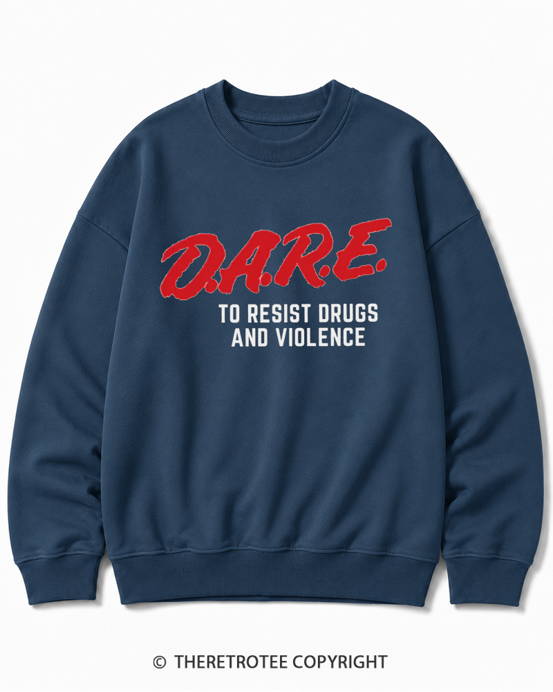 TheRetroTee Drug Abuse Resistance Education 1980s Cotton Sweatshirt