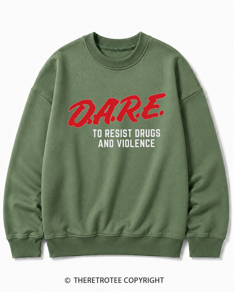 TheRetroTee Drug Abuse Resistance Education 1980s Cotton Sweatshirt