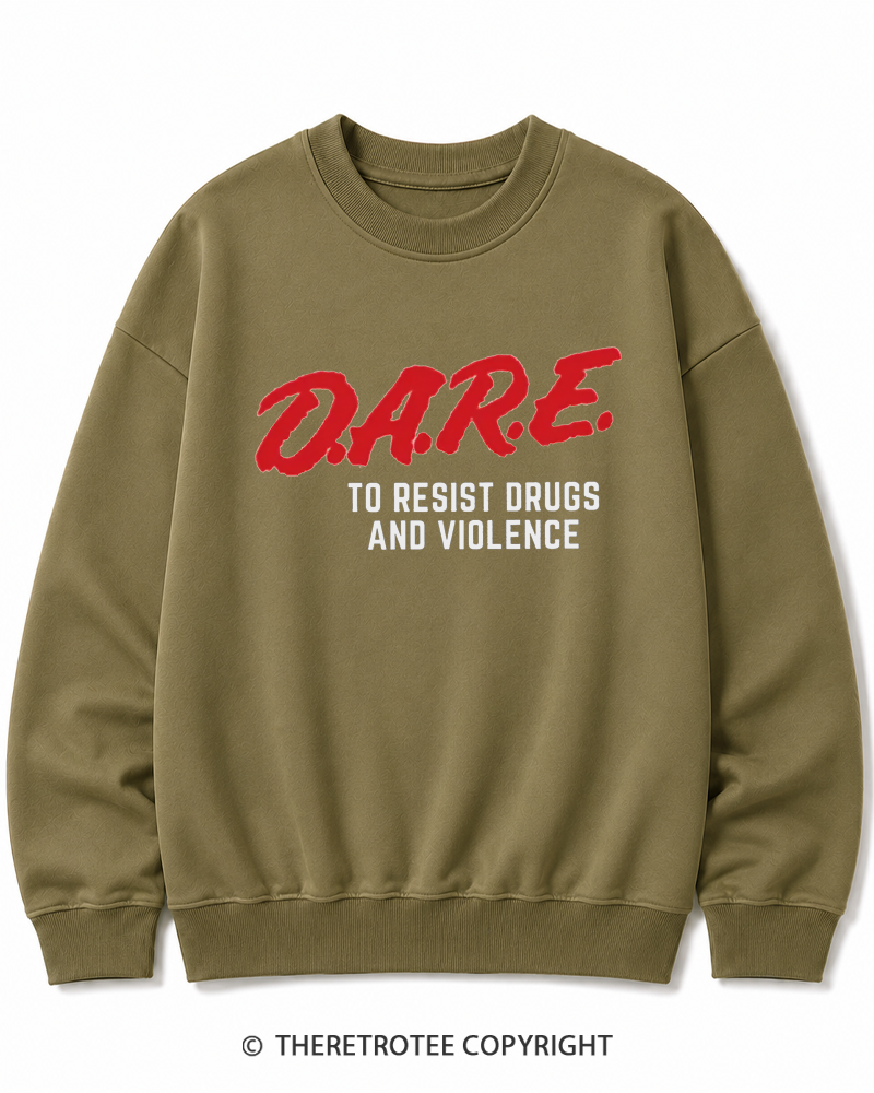 TheRetroTee Drug Abuse Resistance Education 1980s Cotton Sweatshirt