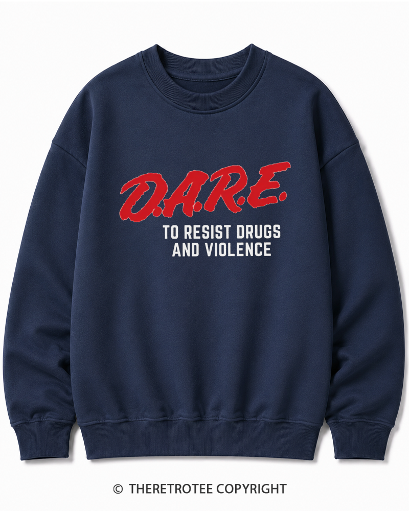 TheRetroTee Drug Abuse Resistance Education 1980s Cotton Sweatshirt