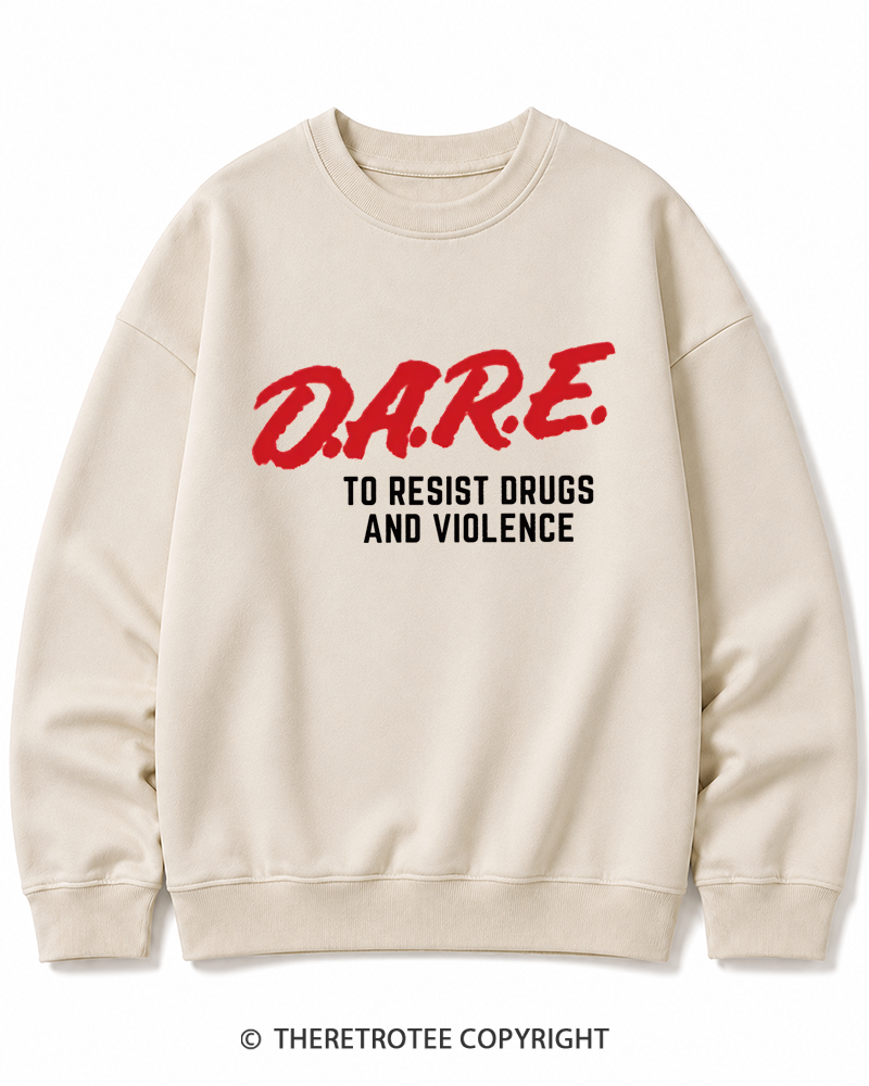 TheRetroTee Drug Abuse Resistance Education 1980s Cotton Sweatshirt