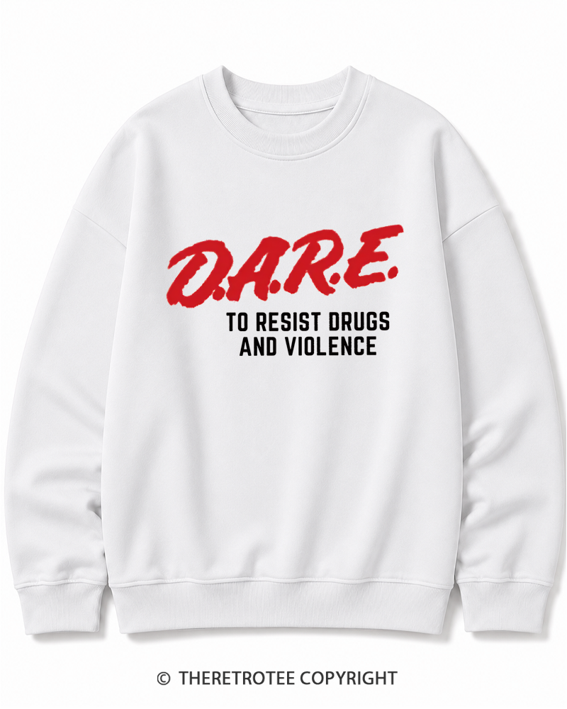 TheRetroTee Drug Abuse Resistance Education 1980s Cotton Sweatshirt