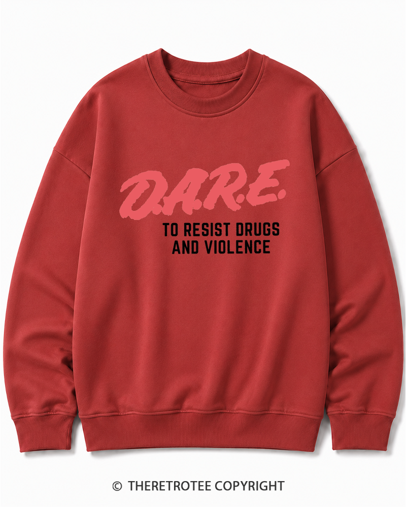 TheRetroTee Drug Abuse Resistance Education 1980s Cotton Sweatshirt