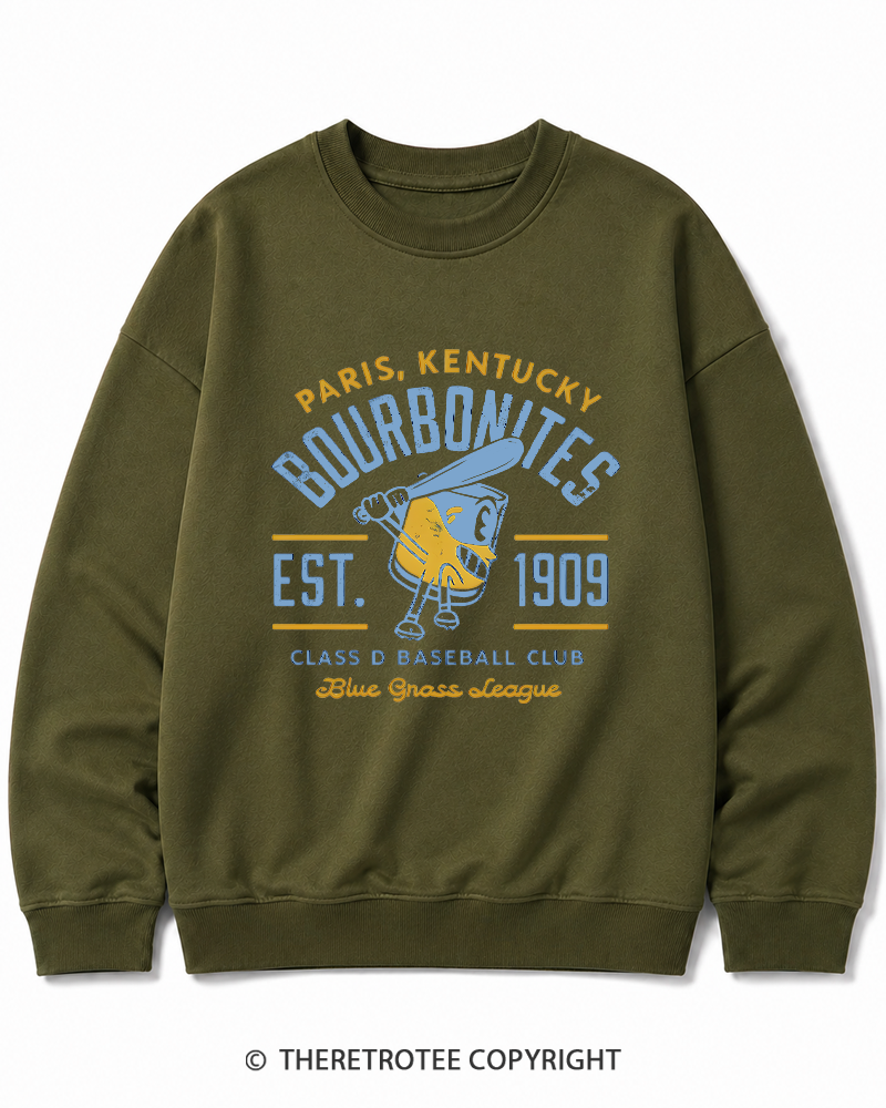 TheRetroTee 1900s Bourbon League Slugger Retro Cotton Sweatshirt