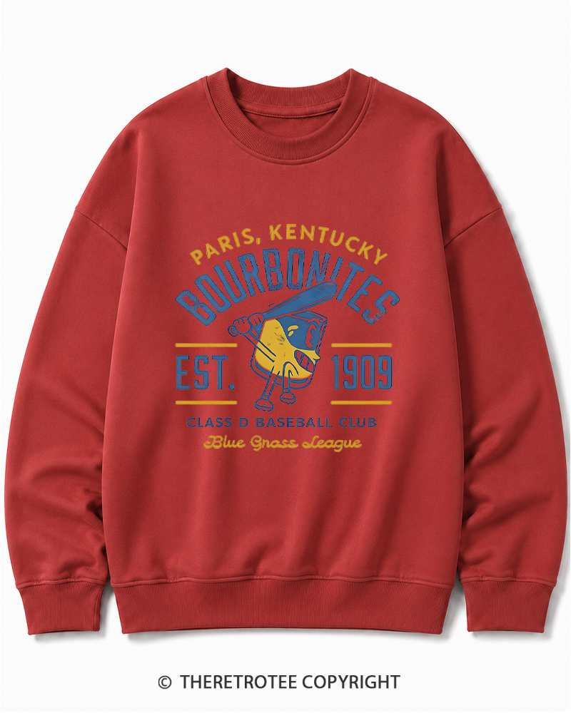 TheRetroTee 1900s Bourbon League Slugger Retro Cotton Sweatshirt
