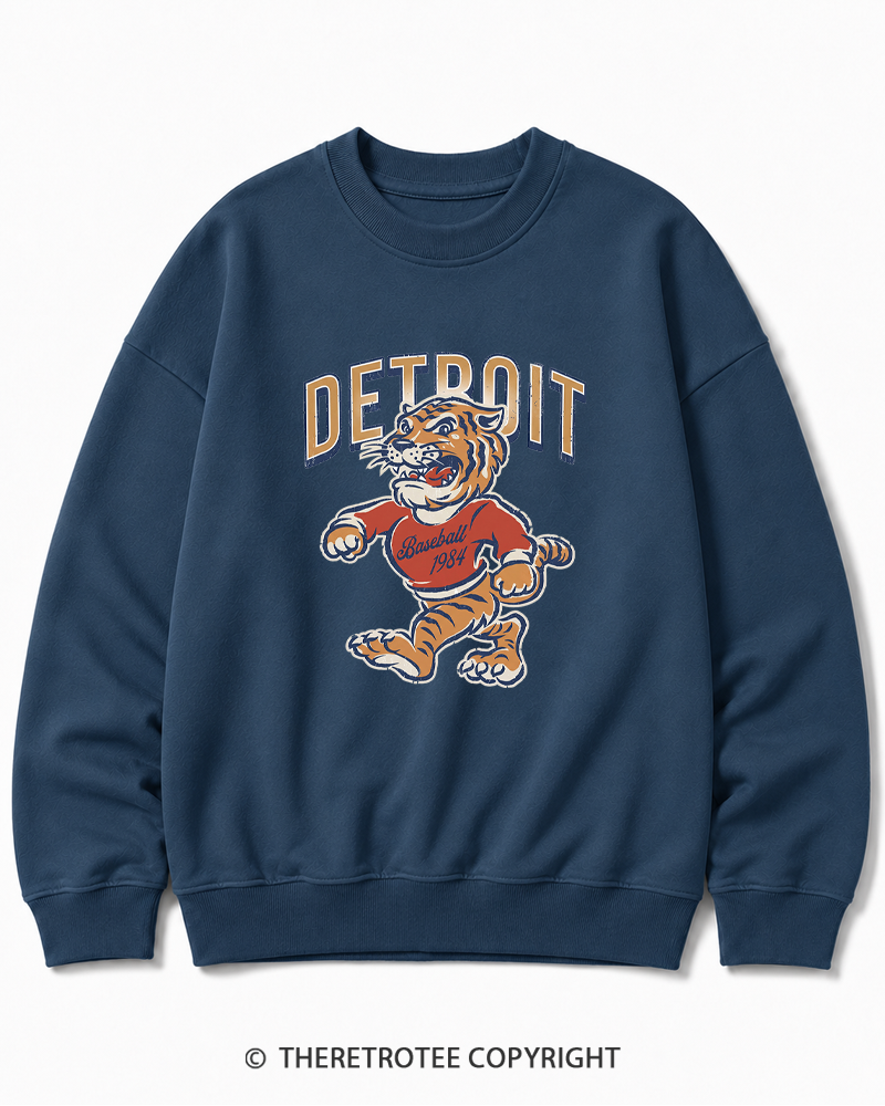 TheRetroTee Vintage Detroit Baseball Cotton Sweatshirt