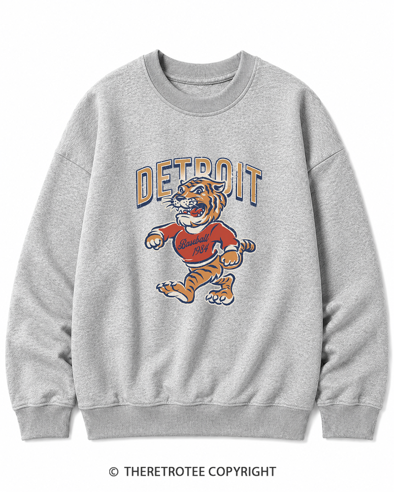 TheRetroTee Vintage Detroit Baseball Cotton Sweatshirt