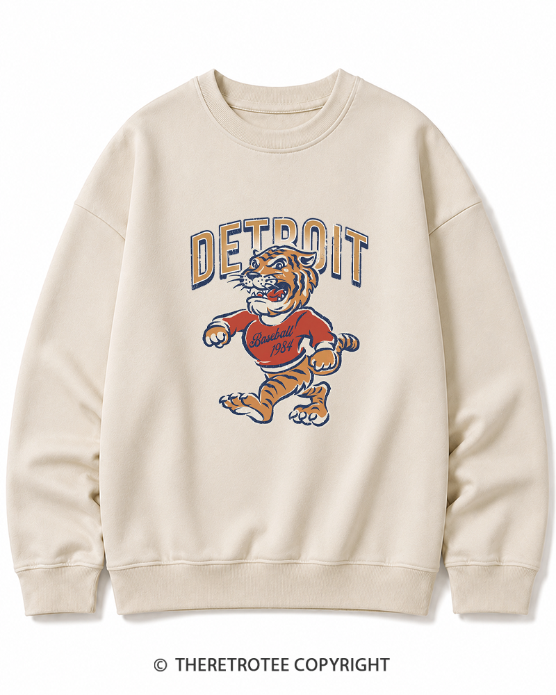 TheRetroTee Vintage Detroit Baseball Cotton Sweatshirt