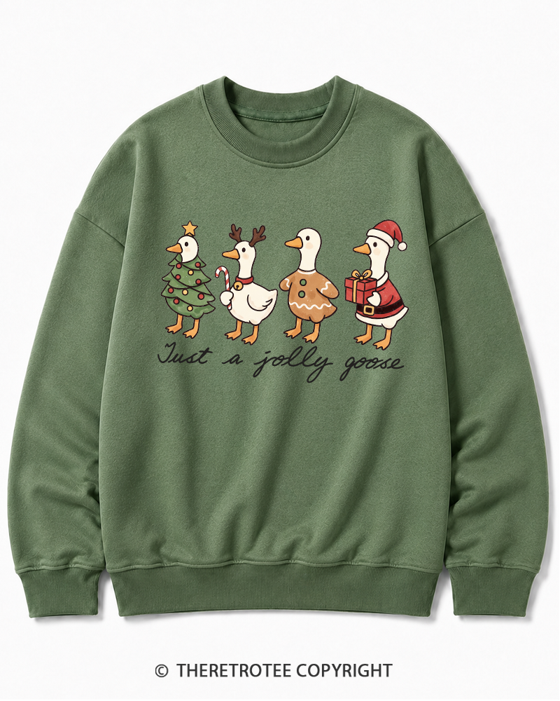 TheRetroTee Just a jolly goose 2000s Cotton Sweatshirt