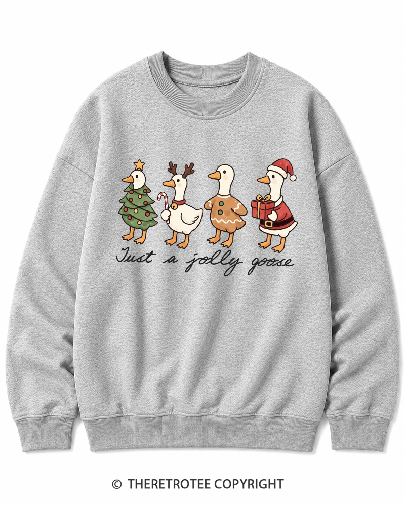 TheRetroTee Just a jolly goose 2000s Cotton Sweatshirt